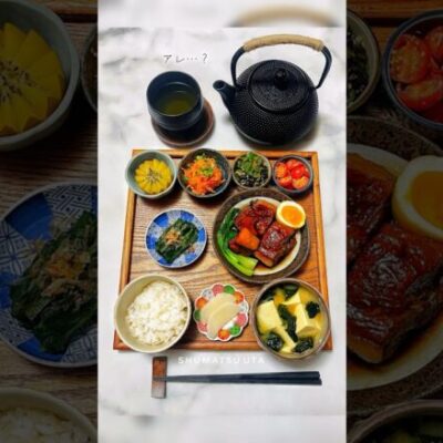 和食献立:豚の角煮🍚副菜レシピは明太子×にんじん🥕週末うたの#shots EP38🥝