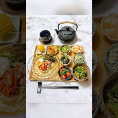 【和食献立】今年もお素麺🍜ツナとキムチでさっぱり冷麺風アレンジ🧑‍🍳【レシピは動画説明欄に】週末うたの# #shots EP64🥝